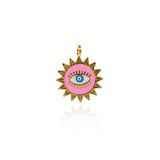 Sun Enamel Eye Pendant-Sunburst Charm-Consciousness and Spiritual Power-Personalization  21mm