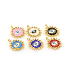 Sun Enamel Eye Pendant-Sunburst Charm-Consciousness and Spiritual Power-Personalization  21mm