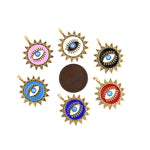 Sun Enamel Eye Pendant-Sunburst Charm-Consciousness and Spiritual Power-Personalization  21mm