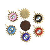 Sun Enamel Eye Pendant-Sunburst Charm-Consciousness and Spiritual Power-Personalization  21mm