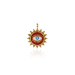 Sun Enamel Eye Pendant-Sunburst Charm-Consciousness and Spiritual Power-Personalization  21mm