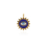 Sun Enamel Eye Pendant-Sunburst Charm-Consciousness and Spiritual Power-Personalization  21mm