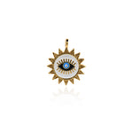 Sun Enamel Eye Pendant-Sunburst Charm-Consciousness and Spiritual Power-Personalization  21mm