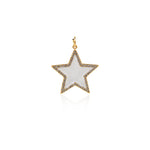 Exquisite Micropavé Enamel Star Pendant-Celestial Jewelry Charm   28x26mm