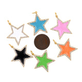 Exquisite Micropavé Enamel Star Pendant-Celestial Jewelry Charm   28x26mm