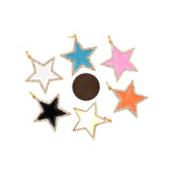Exquisite Micropavé Enamel Star Pendant-Celestial Jewelry Charm   28x26mm