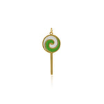 Enamel Lollipop Pendant-18K Gold Filled Color Candy Pendant-DIY Sweet Jewelry Making    40x17mm