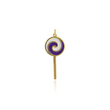 Enamel Lollipop Pendant-18K Gold Filled Color Candy Pendant-DIY Sweet Jewelry Making    40x17mm