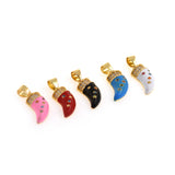 Enamel Mini Pepper Pendant, Cubic Zirconium Hydroxide Pepper Necklace Bracelet DIY Accessories, Vegetable Jewelry   17x7.5mm
