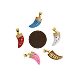 Enamel Mini Pepper Pendant, Cubic Zirconium Hydroxide Pepper Necklace Bracelet DIY Accessories, Vegetable Jewelry   17x7.5mm