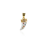 Enamel Mini Pepper Pendant, Cubic Zirconium Hydroxide Pepper Necklace Bracelet DIY Accessories, Vegetable Jewelry   17x7.5mm