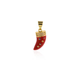 Enamel Mini Pepper Pendant, Cubic Zirconium Hydroxide Pepper Necklace Bracelet DIY Accessories, Vegetable Jewelry   17x7.5mm