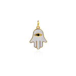 Hamsa Hand diy Charms For Jewelry Making, Fatima Hand Vintage Pendant, Gold Color Charms, Copper Enamel Accessories   14x19.5mm