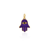 Hamsa Hand diy Charms For Jewelry Making, Fatima Hand Vintage Pendant, Gold Color Charms, Copper Enamel Accessories   14x19.5mm
