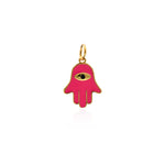 Hamsa Hand diy Charms For Jewelry Making, Fatima Hand Vintage Pendant, Gold Color Charms, Copper Enamel Accessories   14x19.5mm