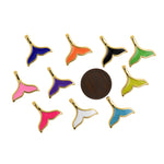 Enamel Fish Tail Pendant-Animal Jewelry-Suitable For Bracelets, Necklaces, Jewelry Accessories   18x17.5mm