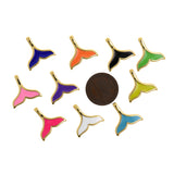 Enamel Fish Tail Pendant-Animal Jewelry-Suitable For Bracelets, Necklaces, Jewelry Accessories   18x17.5mm