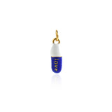 Colorful Enamel Chill Pill Charm,Dainty Gold Filled Capsule Shape Pendant,DIY Minimalist Jewelry Findings    19x6mm