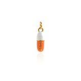 Colorful Enamel Chill Pill Charm,Dainty Gold Filled Capsule Shape Pendant,DIY Minimalist Jewelry Findings    19x6mm