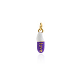 Colorful Enamel Chill Pill Charm,Dainty Gold Filled Capsule Shape Pendant,DIY Minimalist Jewelry Findings    19x6mm