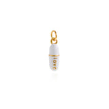 Colorful Enamel Chill Pill Charm,Dainty Gold Filled Capsule Shape Pendant,DIY Minimalist Jewelry Findings    19x6mm