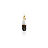 Colorful Enamel Chill Pill Charm,Dainty Gold Filled Capsule Shape Pendant,DIY Minimalist Jewelry Findings    19x6mm