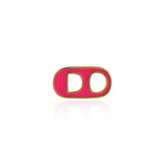 Rainbow Color Enamel Heart Shaped And Enamel Pig Nose Charm Chain Necklace For Summer Jewelry For Girfts    16.5x9mm