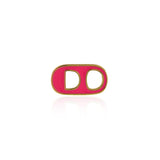 Rainbow Color Enamel Heart Shaped And Enamel Pig Nose Charm Chain Necklace For Summer Jewelry For Girfts    16.5x9mm