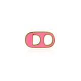 Rainbow Color Enamel Heart Shaped And Enamel Pig Nose Charm Chain Necklace For Summer Jewelry For Girfts    16.5x9mm