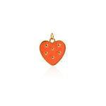 Minimalist Enamel Strawberry Pendant-DIY Jewelry Accessories  20.5x19mm