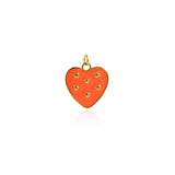 Minimalist Enamel Strawberry Pendant-DIY Jewelry Accessories  20.5x19mm