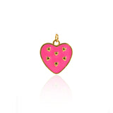 Minimalist Enamel Strawberry Pendant-DIY Jewelry Accessories  20.5x19mm