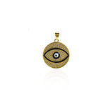 Minimalist Micropavé Evil Eye Pendant-DIY Jewelry Accessories  22.5mm