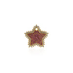 Exquisite Micropavé Star Pendant-DIY Jewelry Accessories   20x19mm