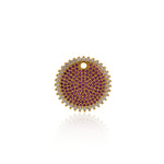 Delicate Micropavé Round Pendant-DIY Jewelry Accessories   19mm