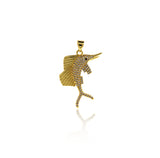 Shiny Micropavé Dolphin Pendant-DIY Jewelry Accessories   19.5x19.5mm