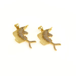 Shiny Micropavé Dolphin Pendant-DIY Jewelry Accessories   19.5x19.5mm
