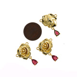 Shiny Rose Flower Pendant-DIY Jewelry Accessories  25x19mm