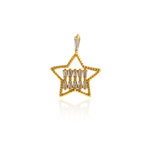 Shiny Star Zircon Pendant-DIY Jewelry Accessories   23x18.5mm