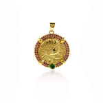 Shiny Micropavé Side Face Pendant-DIY Jewelry Accessories   24.5mm