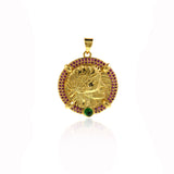 Shiny Micropavé Side Face Pendant-DIY Jewelry Accessories   24.5mm