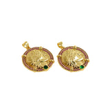 Shiny Micropavé Side Face Pendant-DIY Jewelry Accessories   24.5mm