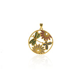 Shiny Micropavé Hollow Dragonfly Pendant-DIY Jewelry Accessories   29mm
