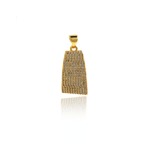Shiny Micropavé Geometric Pendant-DIY Jewelry Accessories  22x12mm