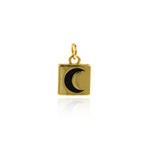 Minimalist Jewelry-Minimalist Enamel Moon Pendant-DIY Jewelry Accessories  10x10mm