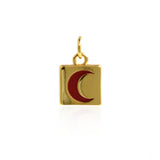 Minimalist Jewelry-Minimalist Enamel Moon Pendant-DIY Jewelry Accessories  10x10mm