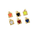 Minimalist Jewelry-Minimalist Enamel Love Pendant-DIY Jewelry Accessories  10x10mm