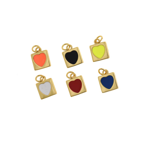 Minimalist Jewelry-Minimalist Enamel Love Pendant-DIY Jewelry Accessories  10x10mm