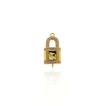 Minimalist Jewelry-Micro Pavé Lock Pendant-DIY Jewelry Accessories  26x12.5mm