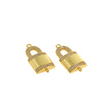 Minimalist Jewelry-Micro Pavé Lock Pendant-DIY Jewelry Accessories  26x12.5mm